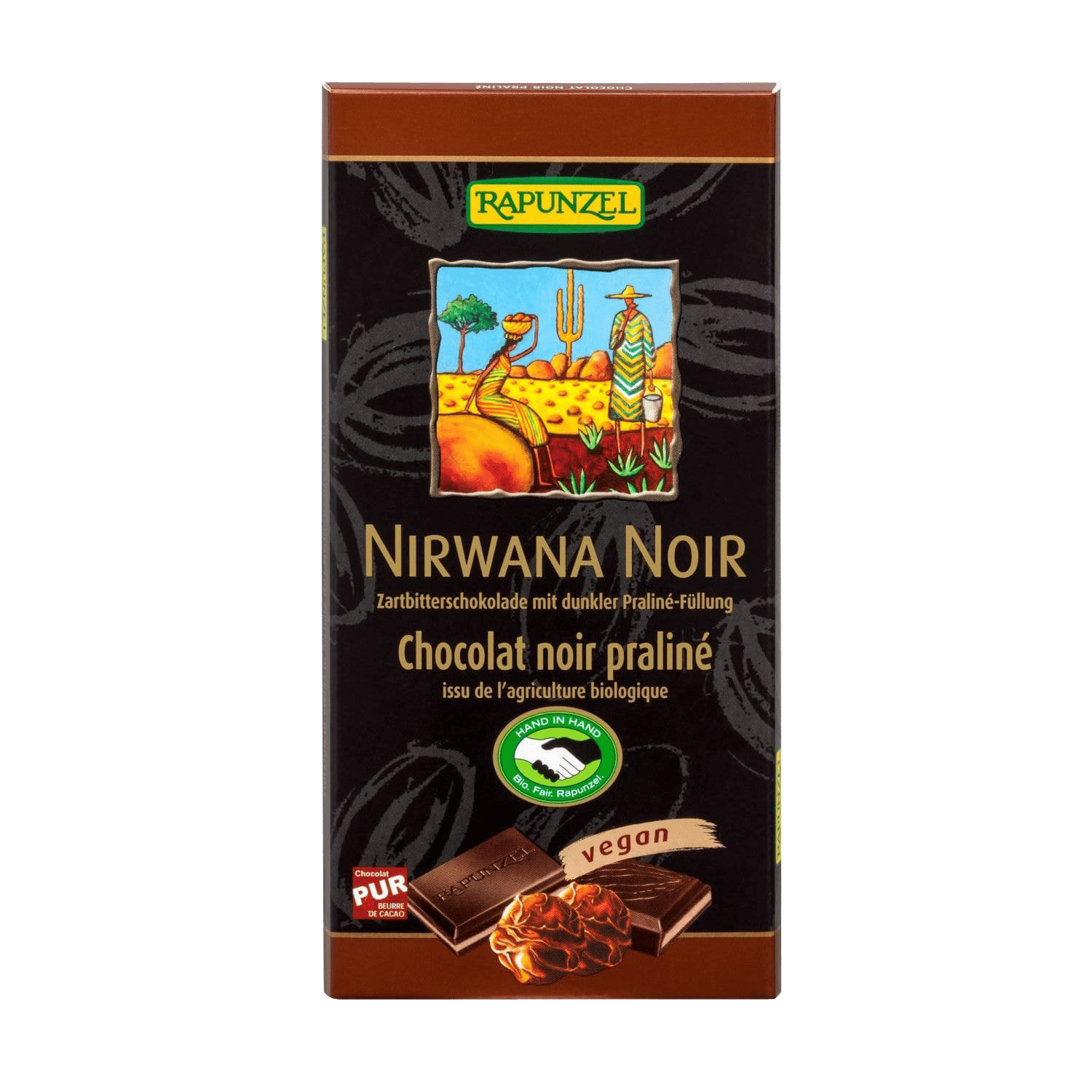 Nirwana Noir 55% Kakao mit dunkler Praliné-Füllung