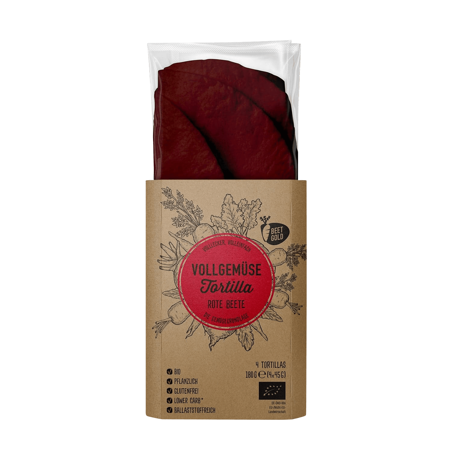 Vollgemüse Tortilla Rote Beete (4 Stück)