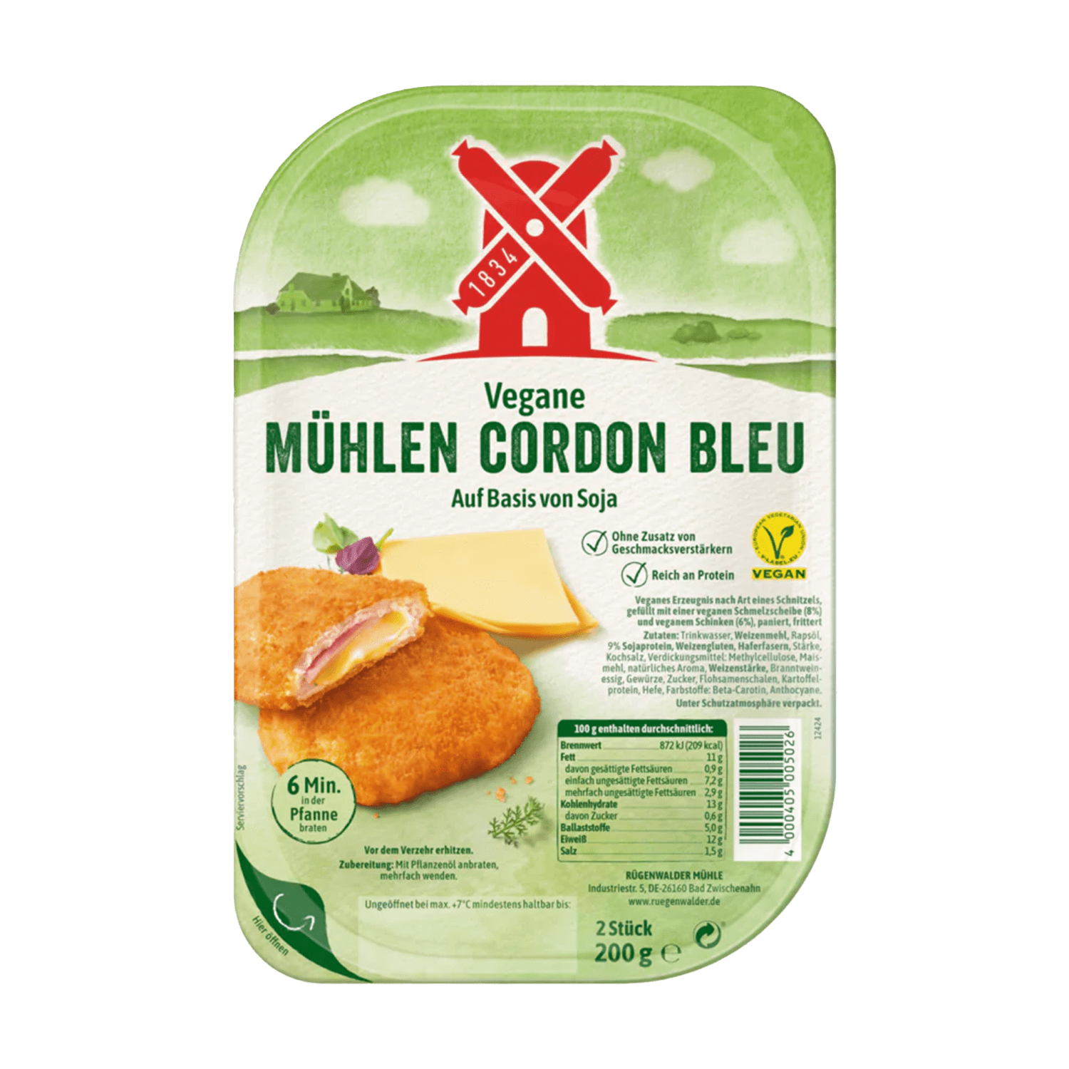 Vegane Mühlen Cordon Bleu