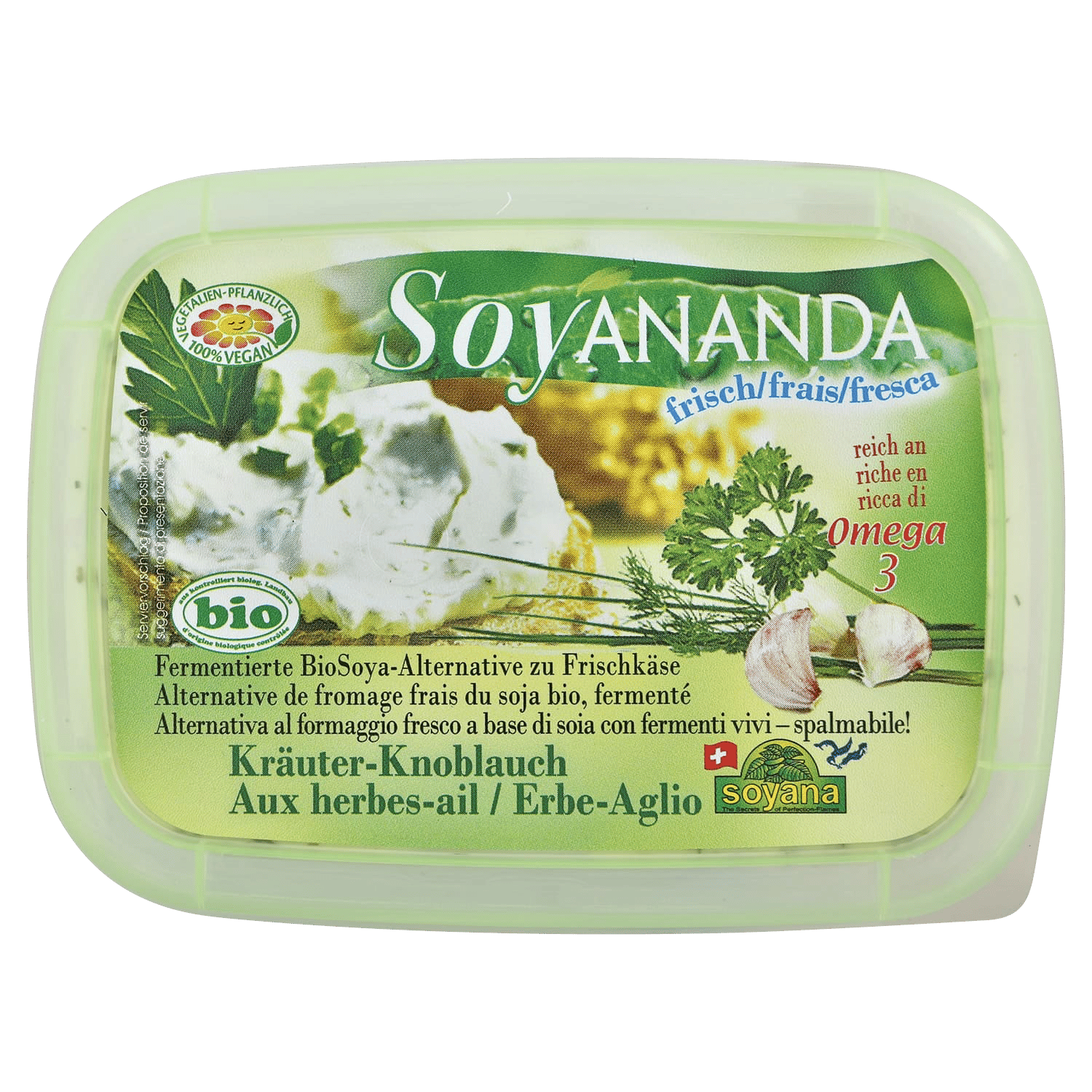Soyananda Vegane Alternative zu Frischkäse Kräuter-Knoblauch