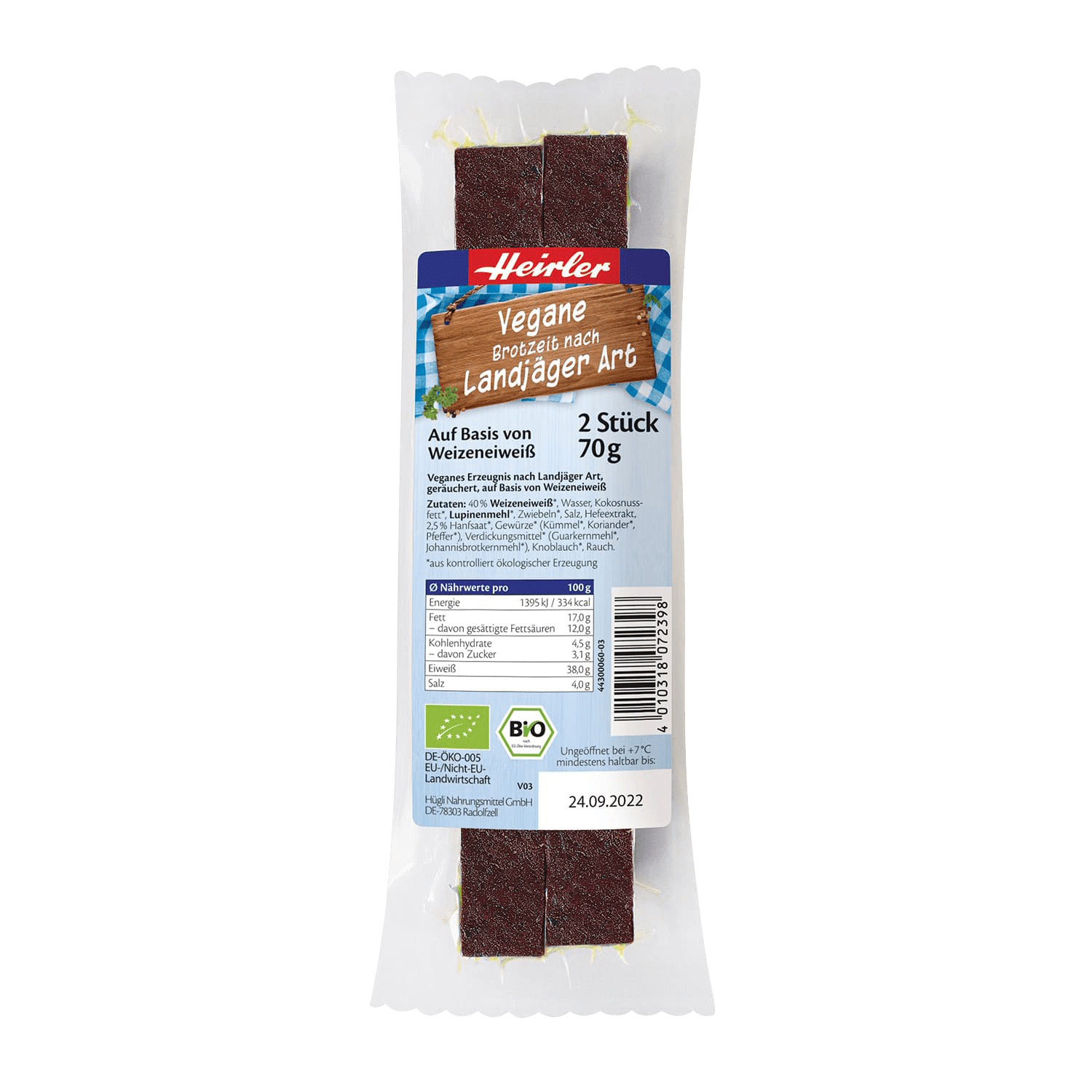Vegane Brotzeit nach Landjäger Art