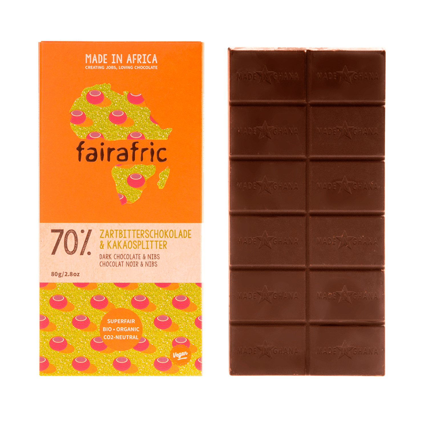Zartbitterschokolade & Kakao Nibs 70%
