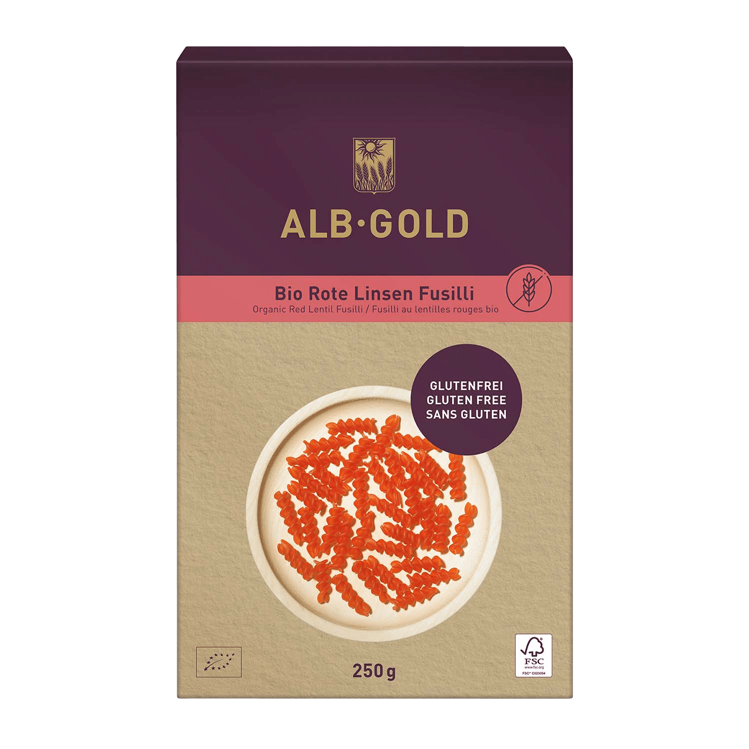 Rote Linsen Fusilli