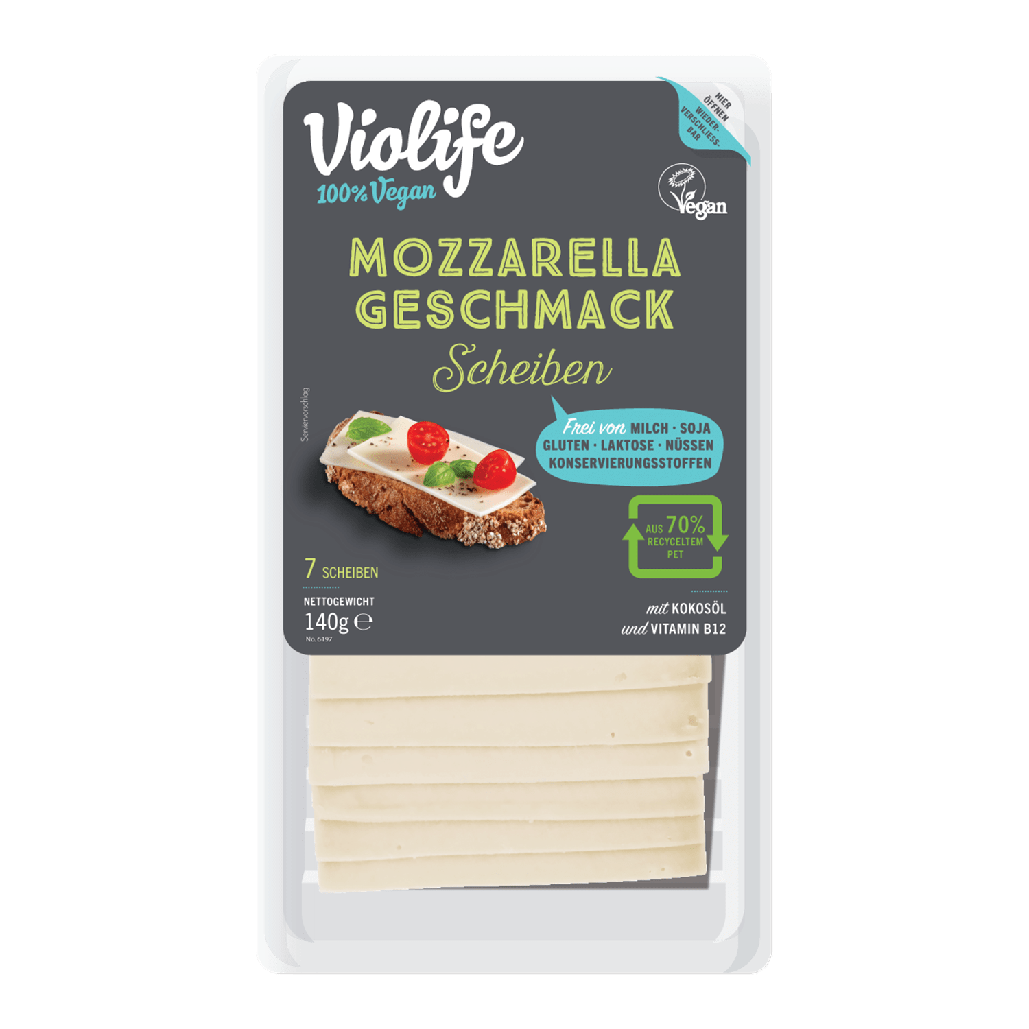 Scheiben mit Mozzarella Geschmack