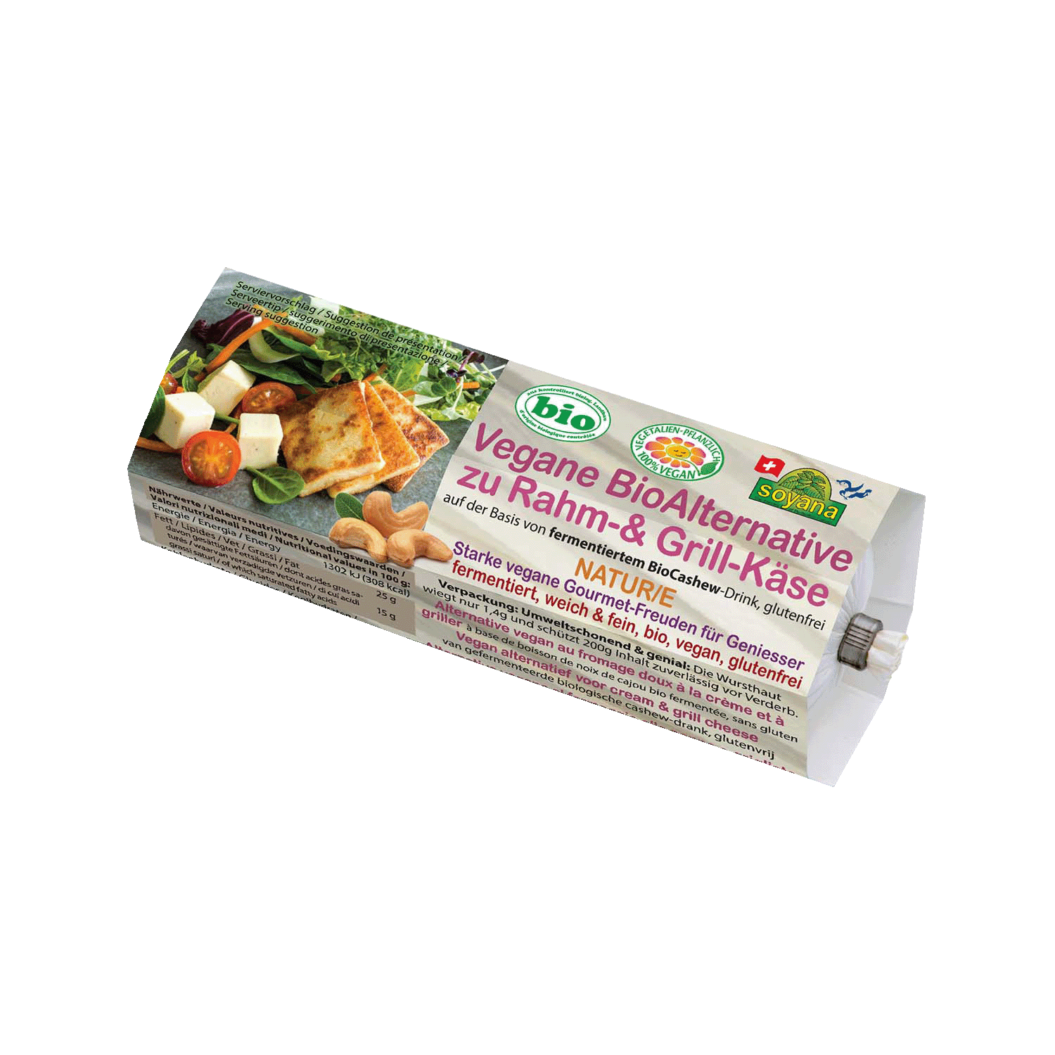 Vegane Alternative zu Rahm- & Grill-Käse Natur