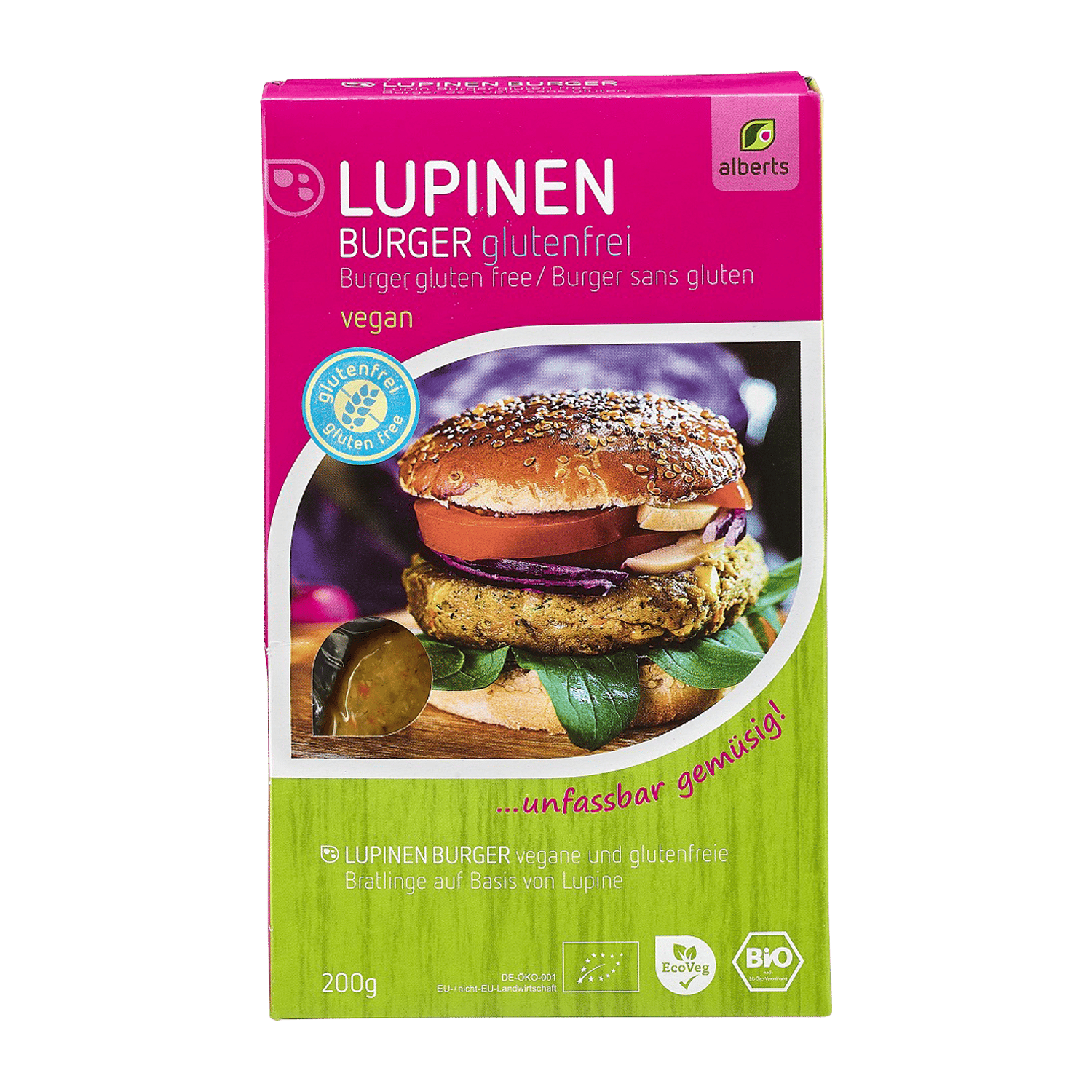 Lupinen-Burger glutenfrei