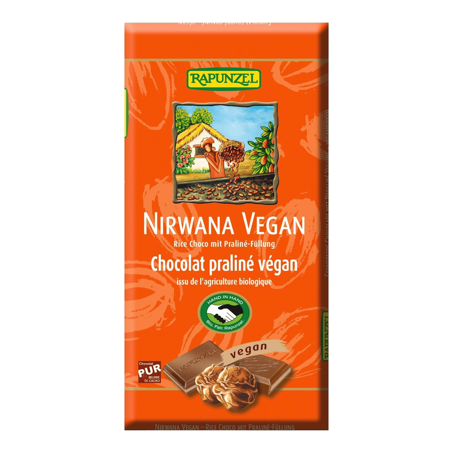 Nirwana Vegan mit Praliné-Füllung