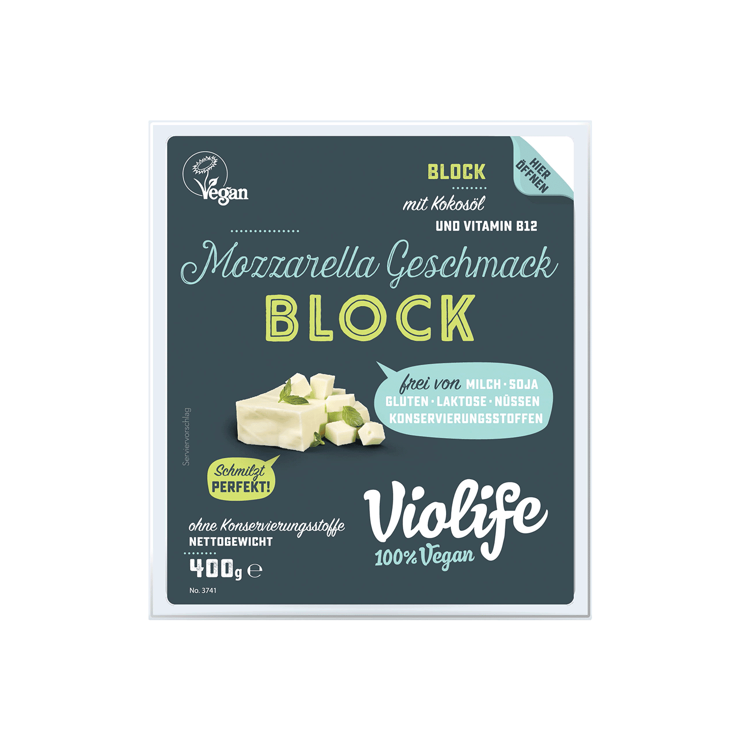 Block mit Mozzarella Geschmack