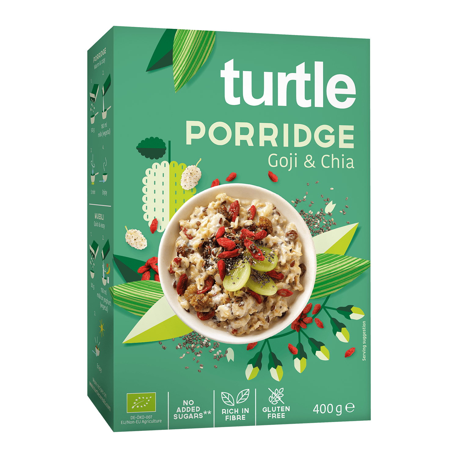 Porridge Goji und Chia, glutenfrei