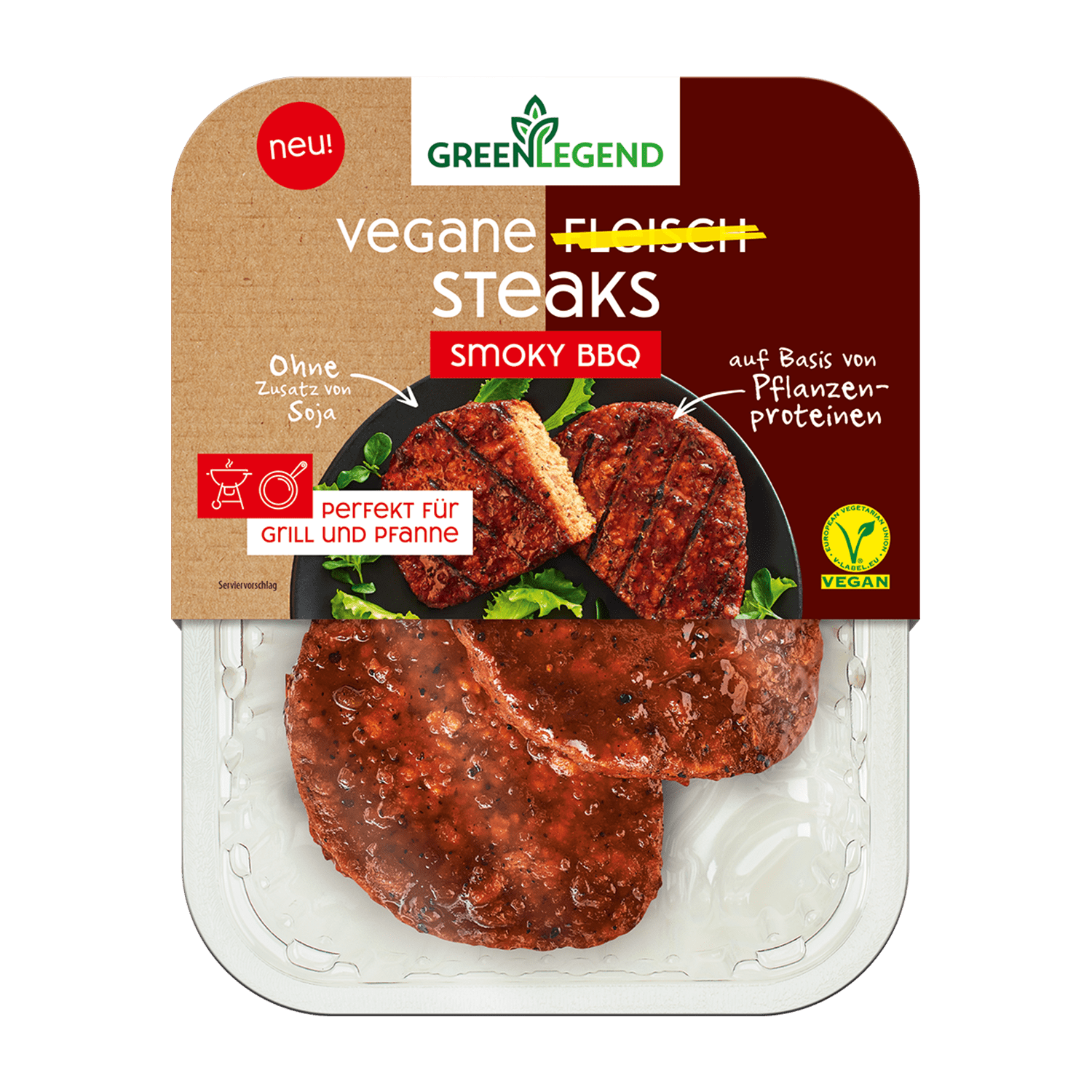 Vegane Fleisch Steaks Smoky Bbq
