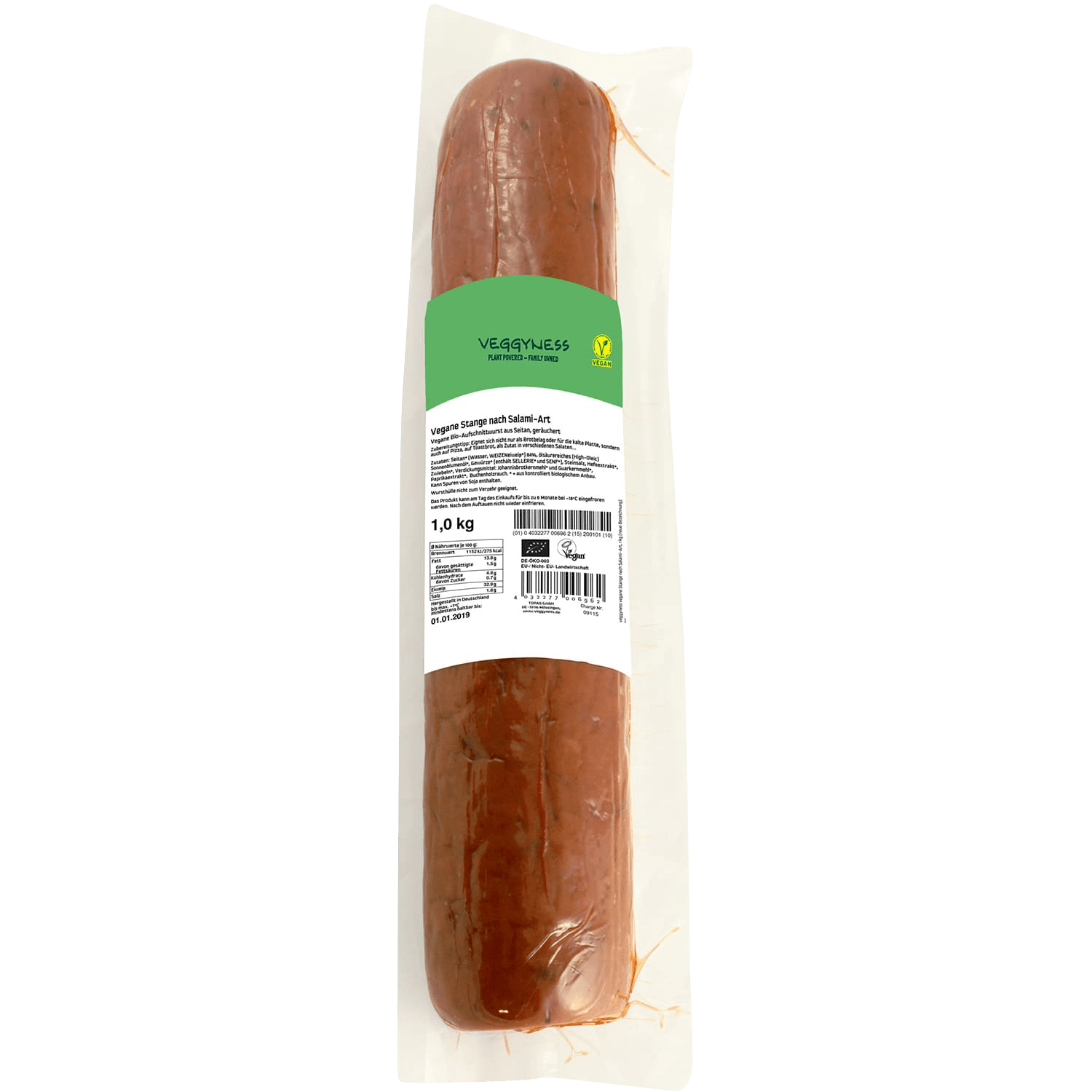 Vegane Stange nach Salami Art