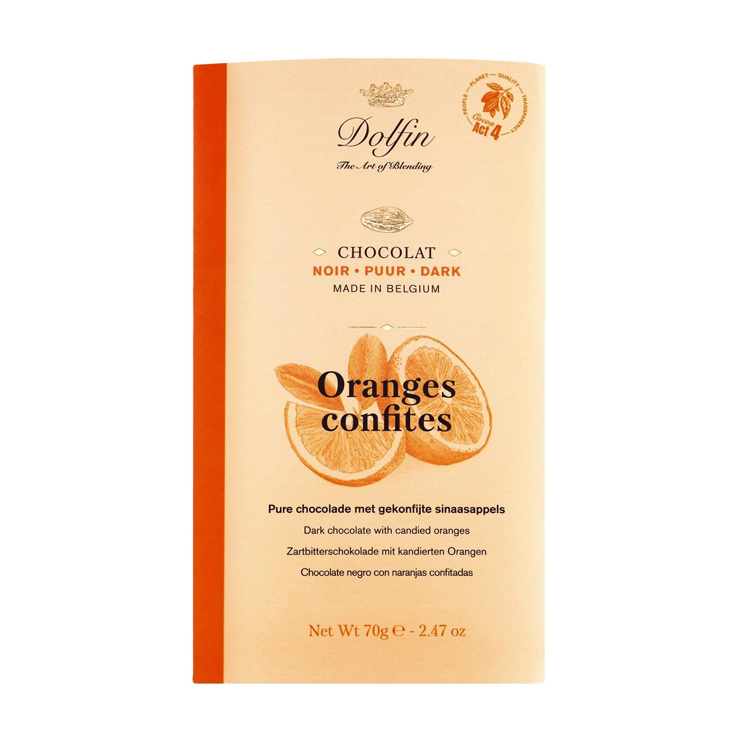 Oranges Confites Zartbitterschokolade mit kandierten Orangen