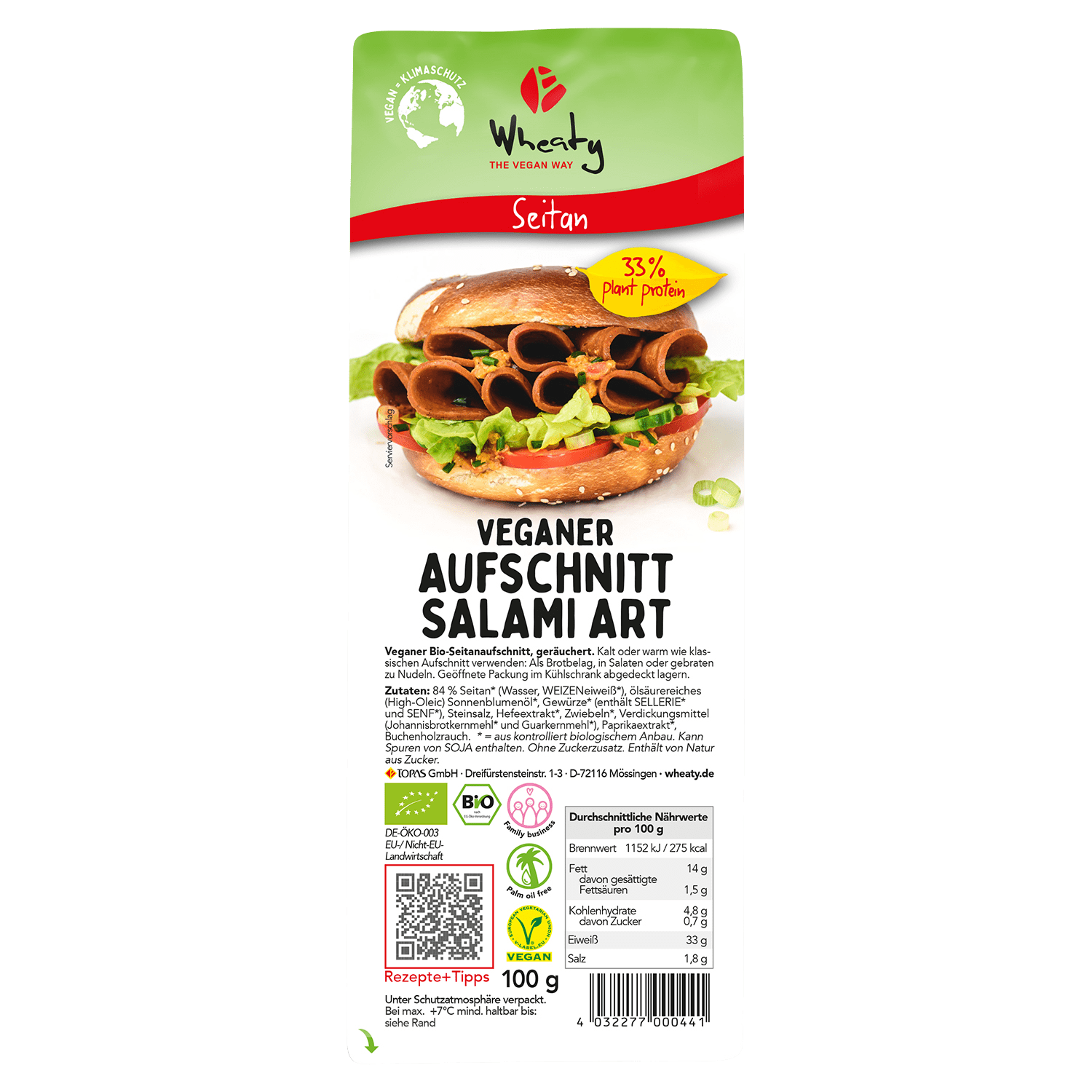 Veganer Aufschnitt Salami Art